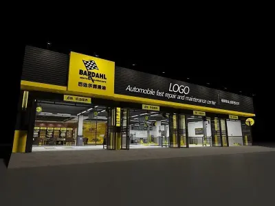 Car beauty repair shop 3D model