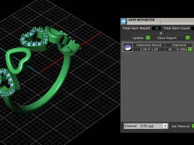 A Symphony of Hearts Yellow Gold Lab Grown Diamond Heart Band  3D print model