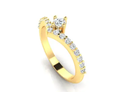 Ring M37 The luxury female ring with gems wedding 3D print model