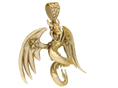 FLYING  TRAGON PENDANT P3D PRINTABLE MODEL  3D print model