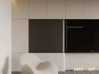 Modern living room dining room interior scenes 516 3D model