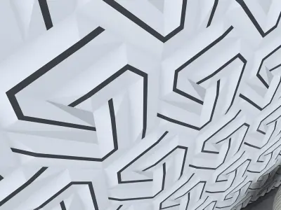 3d wall panel Low-poly 3D model 14