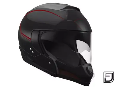 Black Modular Helmet 03 3D model