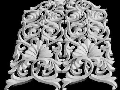 Central decor ornament for furniture 3D model 889
