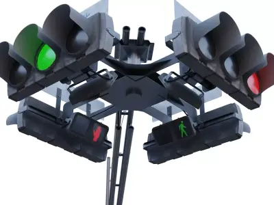 Traffic Light Intersection 3D model