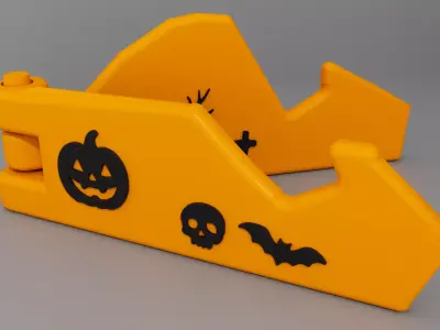 Halloween Phone Stand Support Holder 01 Low-poly 3D model