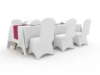 Banquet Table and Chair 110 3D model