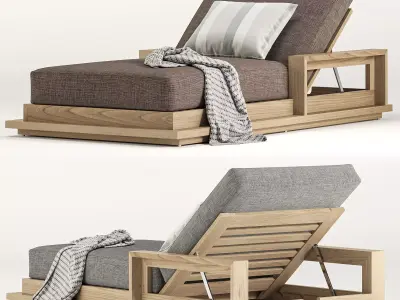  Puebla Outdoor Chaise By Arhaus 3D model