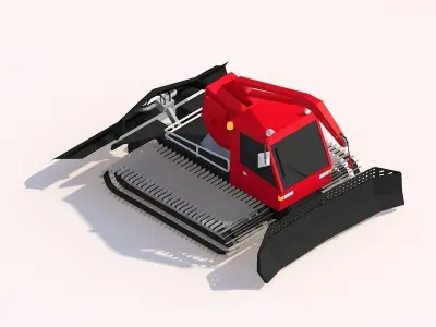 Cartoon Low Poly Snowcat Track Vehicles Pack Low-poly 3D model