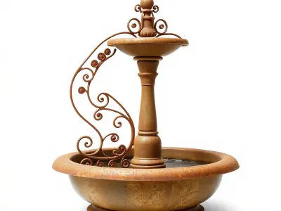 Elegant Ornamental Fountain D Model Pack Low-poly 3D model