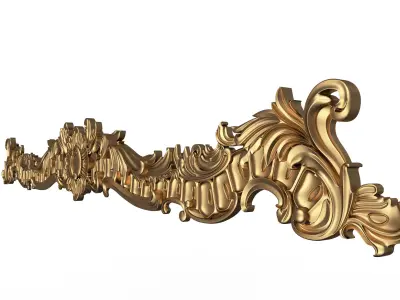 Cornice Classic Curtain Low-poly 3D model