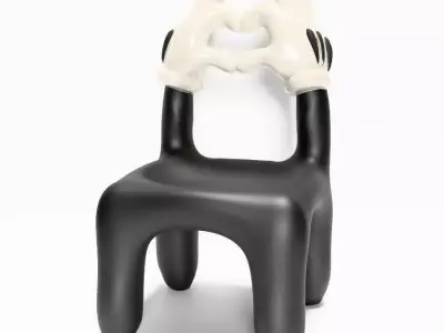 Cartoon Mickey Glove Chair Heart Hands Props Second Life toy 3D print model