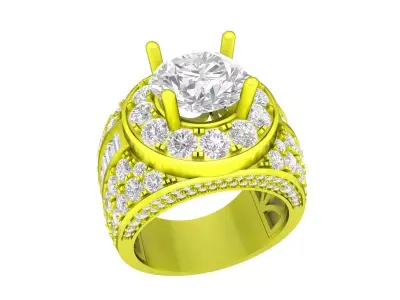 Luxury Diamond Vintage Men Ring 3D Print Model A7127 3D print model