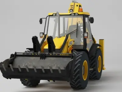 Tractopelle JCB  Low-poly 3D model