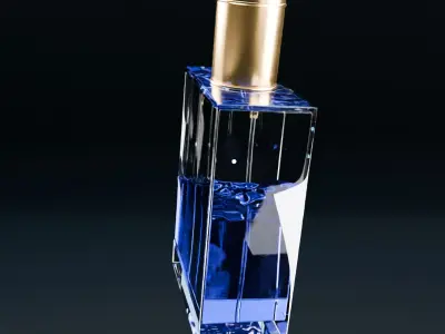 Cosmetic perfume bottels 3D model set for advertising 3D model