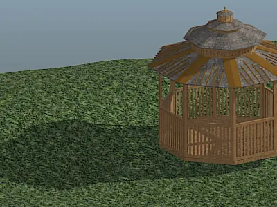 Gazebo - 8 Sided - High Poly Free 3D model