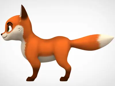 Red Fox Low-poly 3D model