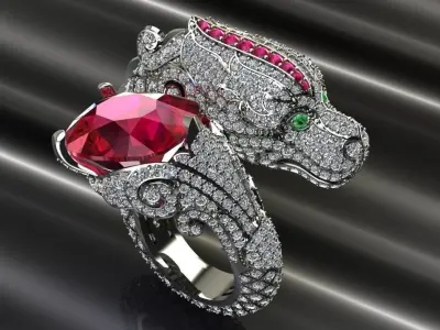 Dragon diamond ring 3D print model