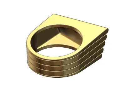 Rounded bar helical pattern large statement ring 3D print model
