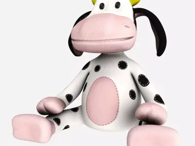 Plush Cow Low-poly 3D model