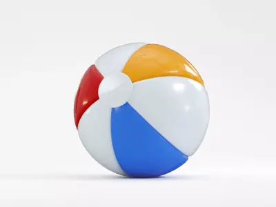 Beach Ball Low-poly 3D model 2