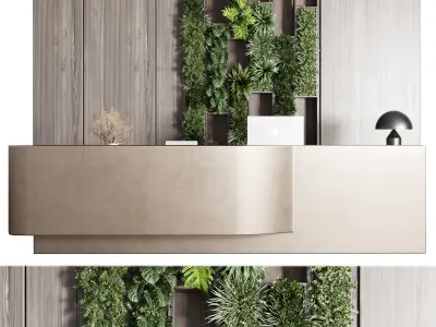 Reception desk - office furniture 04 Low-poly 3D model