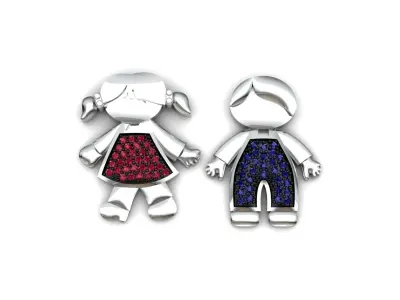 Boy and Girl Pendant 3D print model