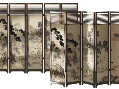 Chinese style screen 3D model