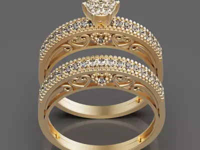 Lux ring silver gold sterling printable jewelry 3D model 3D print model order