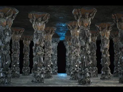 Skeleton Column Low-poly 3D model