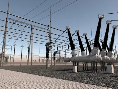 110KV to 60KV step-down Substation 3D model