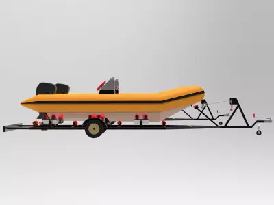 Boat Trailer  Low-poly 3D model
