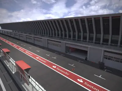 Car Render Scene - PIT - Corona render 3D model