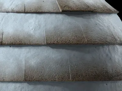 Roof Tile Materials 69- Concrete Roofing by Sbsar Seamless Pbr Texture