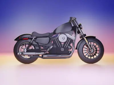 Vintage Cruiser Motorcycle  3D model