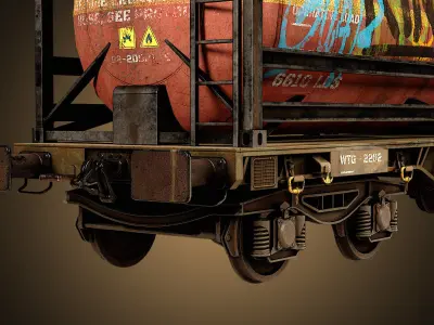 Old Wagon 3D Model Low-poly 3D model