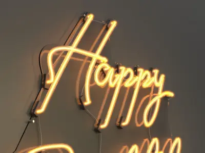 Happy Birthday - Neon Sign 3D model