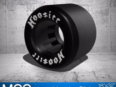 Hoosier Drag Slick Tire 32x17 n 29x18 with script Tyre 3D print model