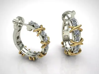 Tiffany Earrings Gold MM-065 3D print model