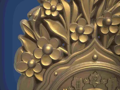 Carved clock for 3D printing and CNC 3D print model get