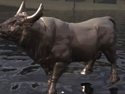 Bull sculpture horns 3D model