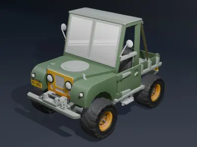 JEEP Land Rover Series One 107 Low poly 3D model