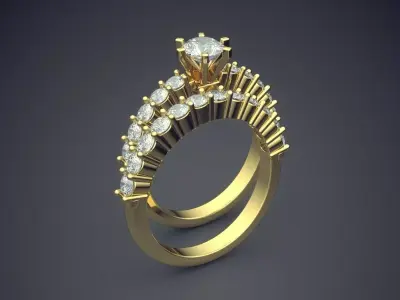 Two Luxury Ring Combo With Diamonds CAd 3678 3D print model