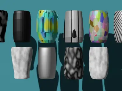 Vases ring Low-poly 3D model