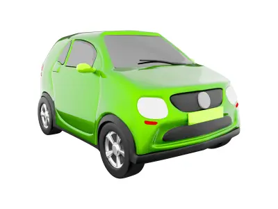 3d  concept of Environmentally friendly with an eco car icon 3D model