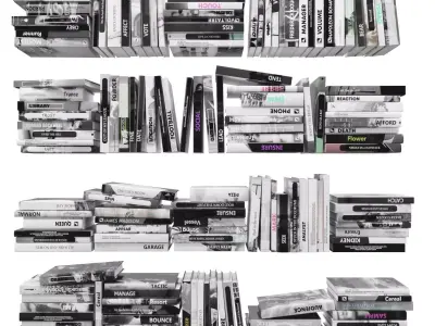 Books 150 pieces 2-4-5 Low-poly 3D model