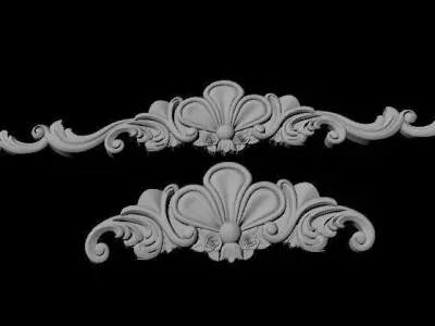 2 Central decor ornament for furniture 3D model