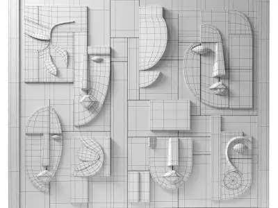 Decorativ panel face 35 3D model