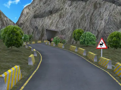 Mountain Road Pack Low-poly 3D model