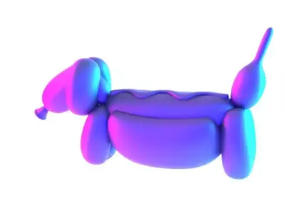 Hotdog Pup Dog Snack Balloon Decoration Props Second Life toy 3D print model